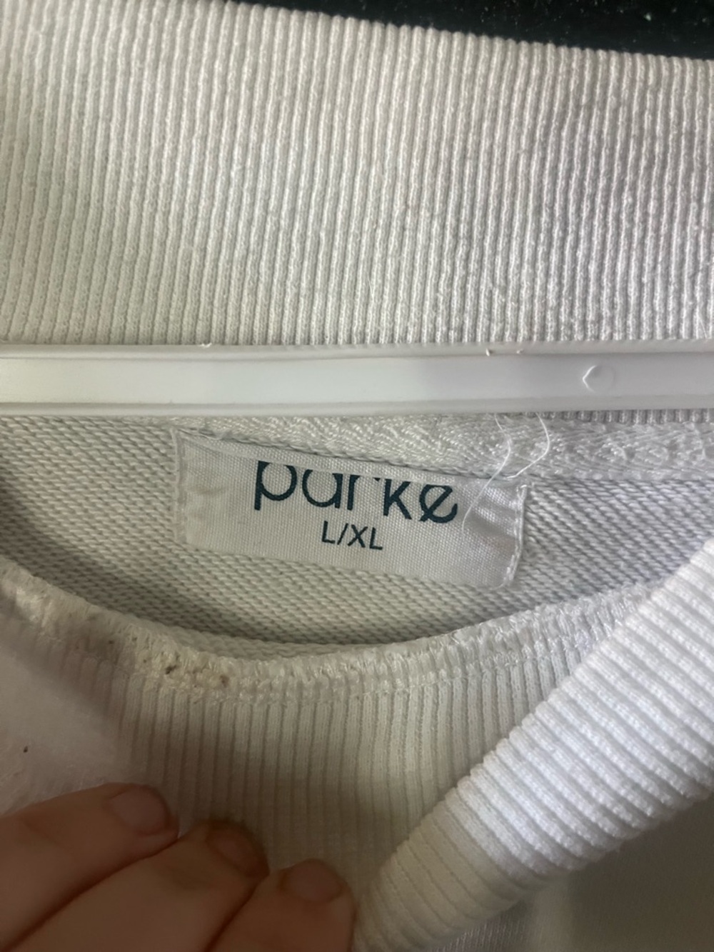 PARKE White Mockneck Sweatshirt size L/XL - Picture 4 of 9